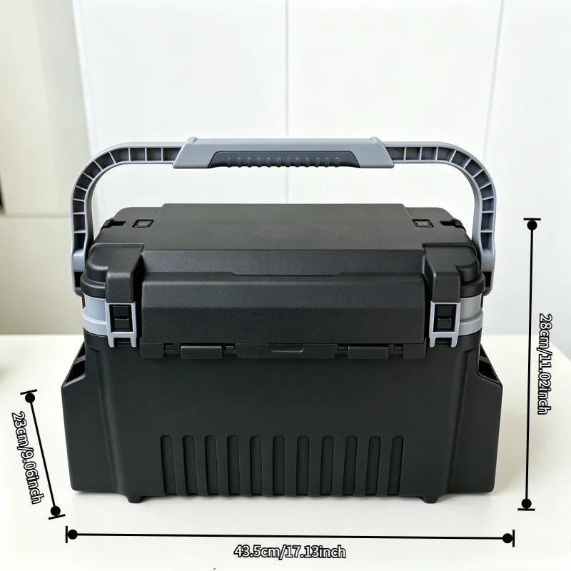 Portable Fishing Tackle Box With Rod Holders