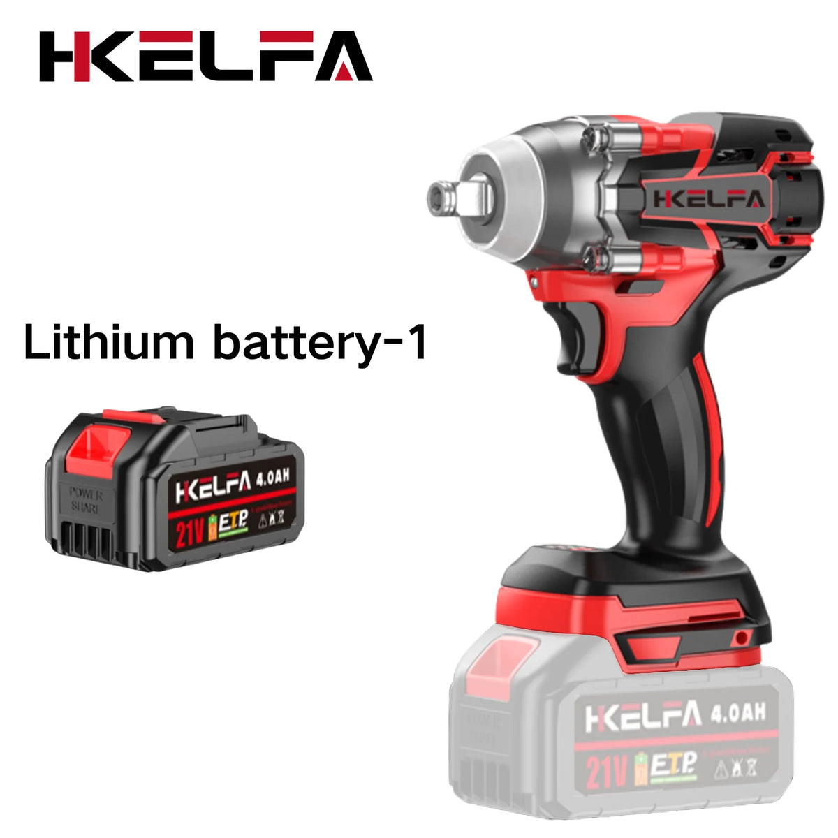 HKELFA Brushless Cordless Impact Wrench Tool