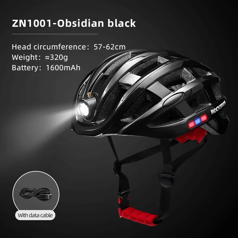 ROCKBROS Ultralight USB Cycling Helmet With Headlamp