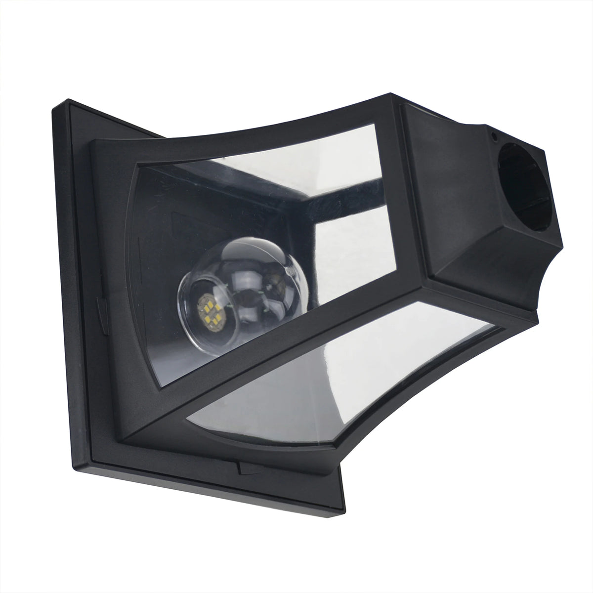 72" Outdoor Solar Light Post, All-Weather, Triple Head Lamp, Driveway, Black
