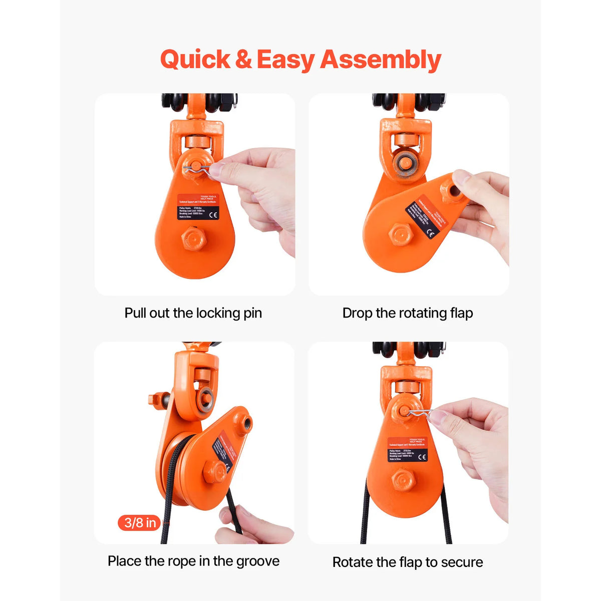 SucceBuy G80 Chain Snatch Block Pulley Towing Recovery Kit