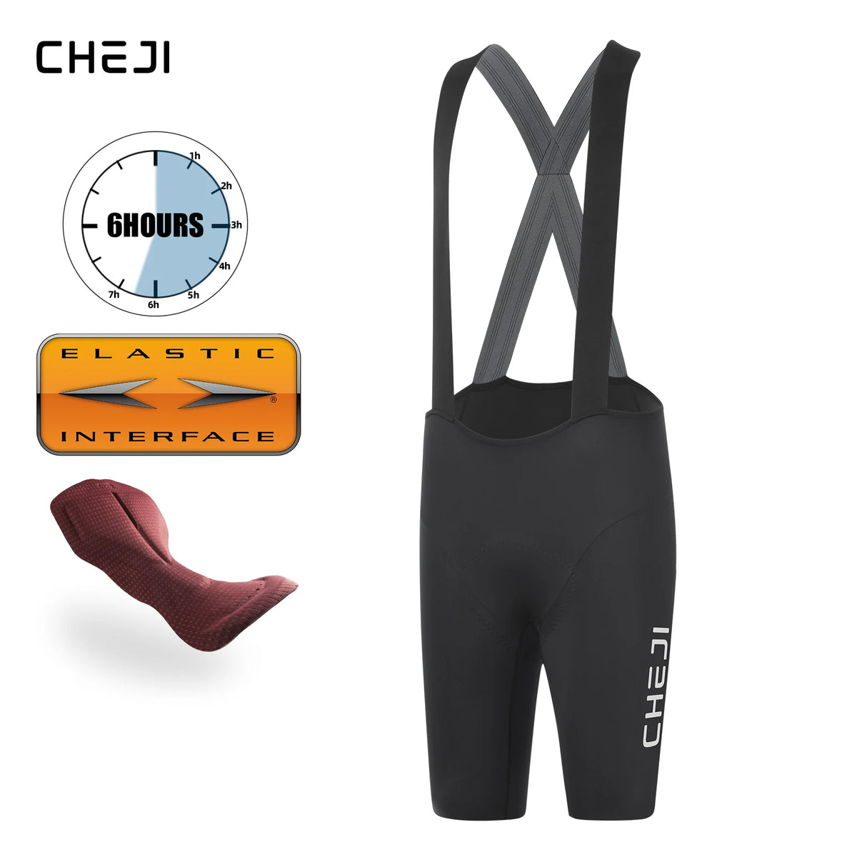 Cheji Men's Breathable Quick Dry Cycling Bib Shorts