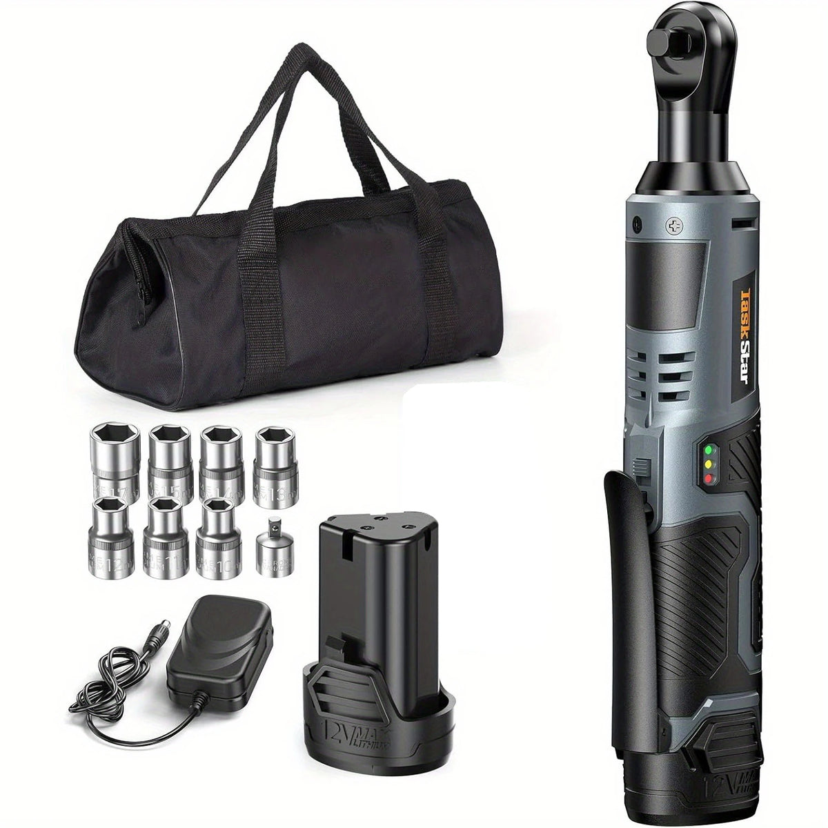 TaskStar Cordless Electric Ratchet Wrench Set