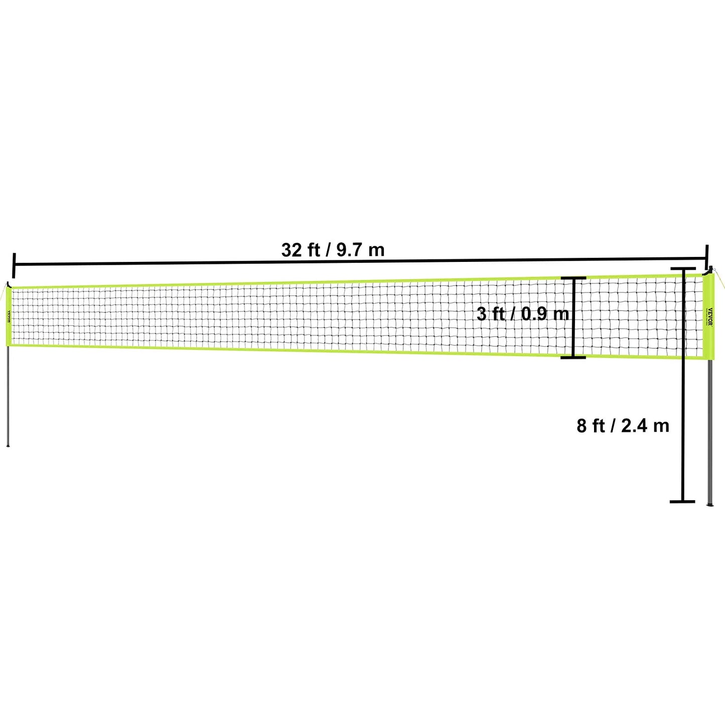 Adjustable Outdoor Volleyball Net System With Pump