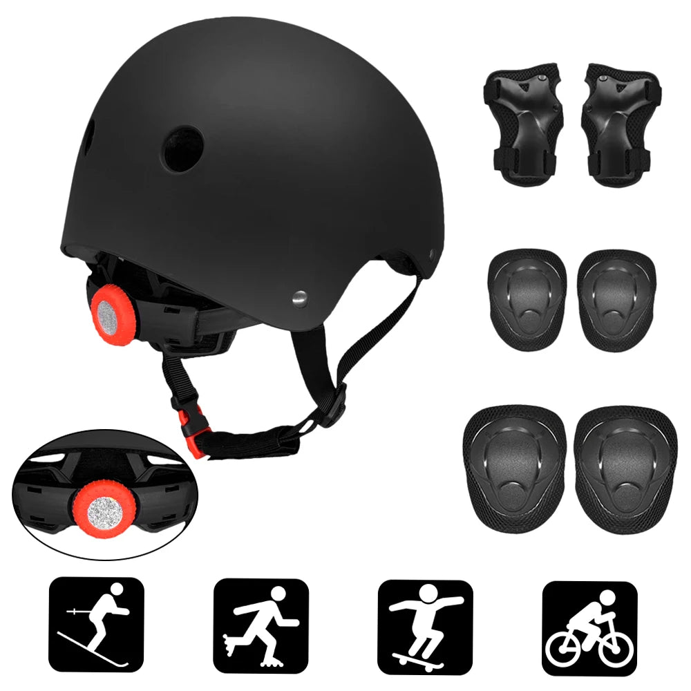 Kids Helmet Knee Elbow And Wrist Protective Gear