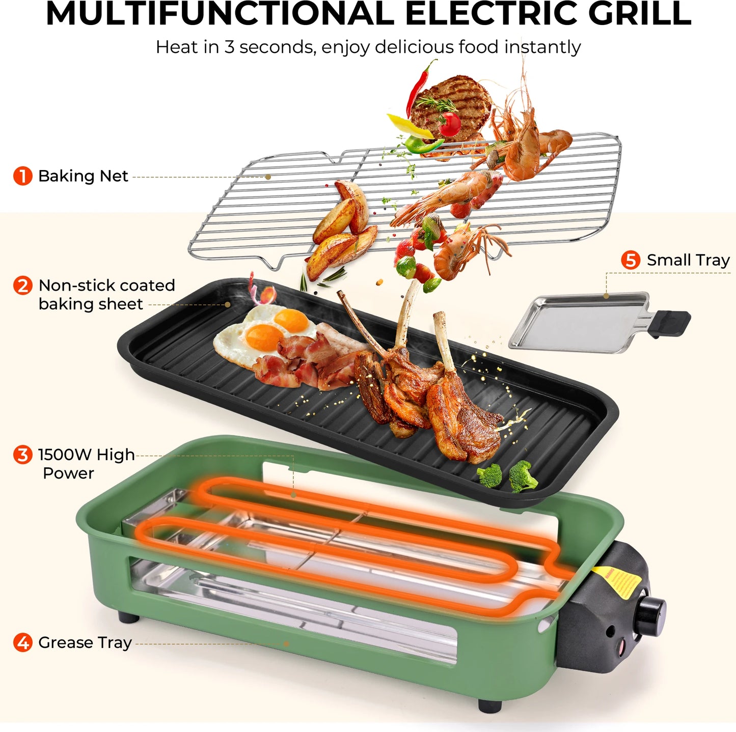 Sumetas Smokeless Indoor Electric Grill