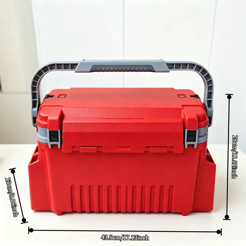 Portable Fishing Tackle Box With Rod Holders