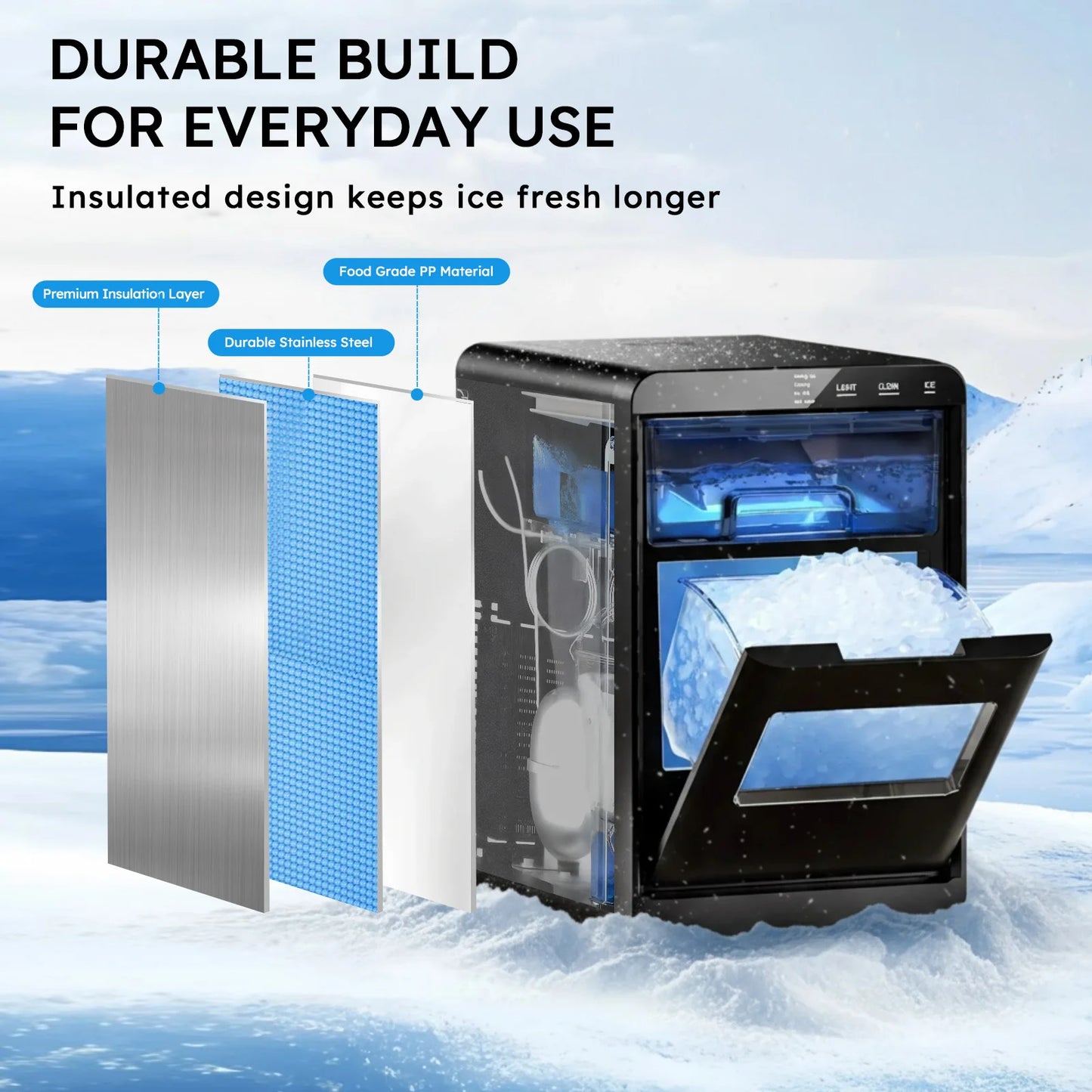 Shicuo 44Lbs Nugget Ice Maker Countertop