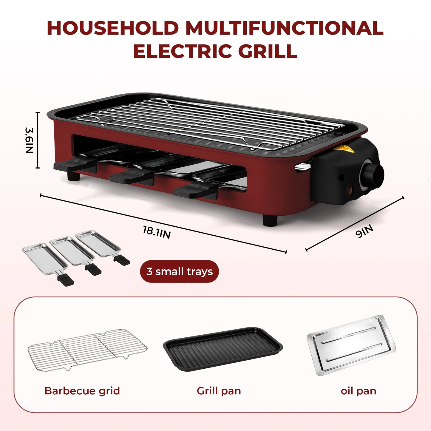 Sumetas Smokeless Indoor Electric Grill