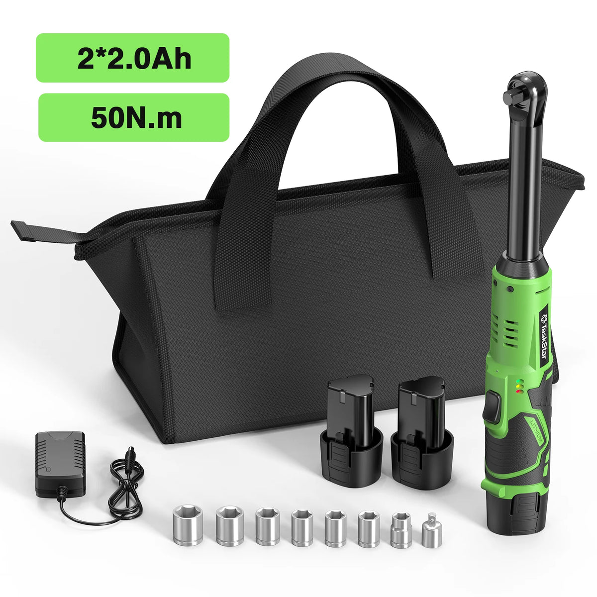 Taskstar 12V Cordless Electric Ratchet Wrench Set