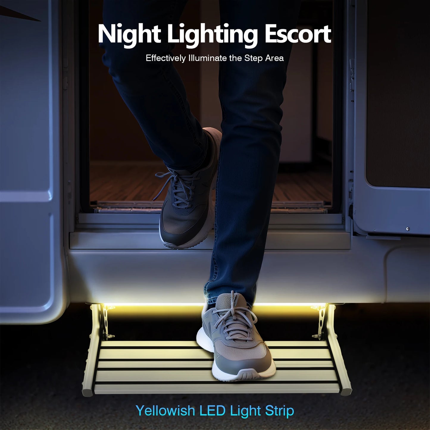 Bymaocar 12V Led Folding Camper Entry Step