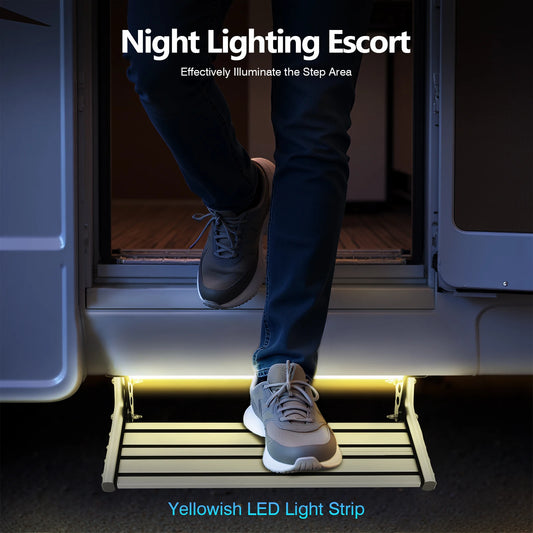 Bymaocar 12V Led Folding Camper Entry Step