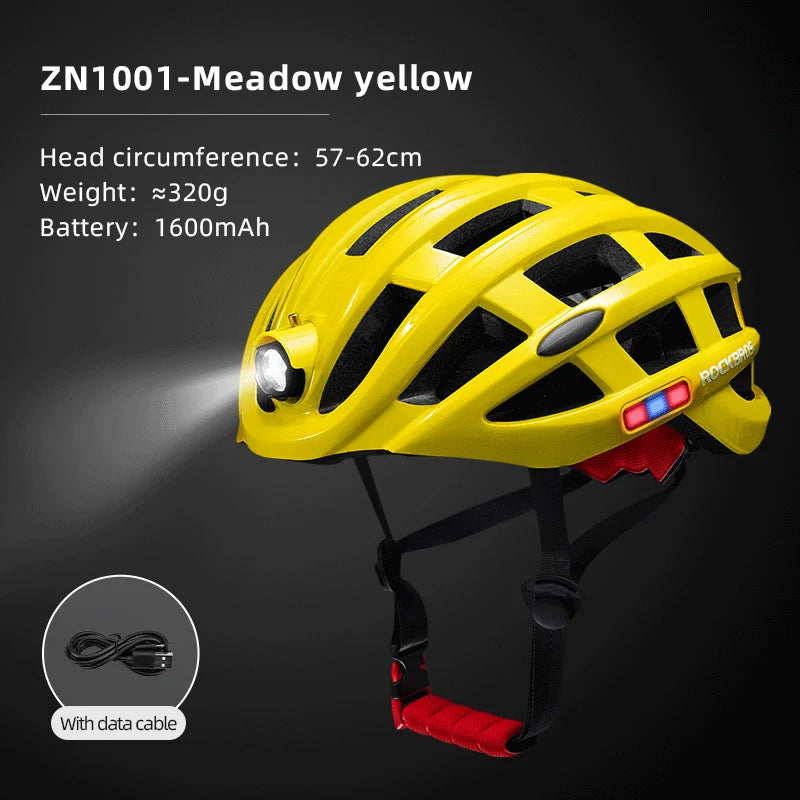 ROCKBROS Ultralight USB Cycling Helmet With Headlamp