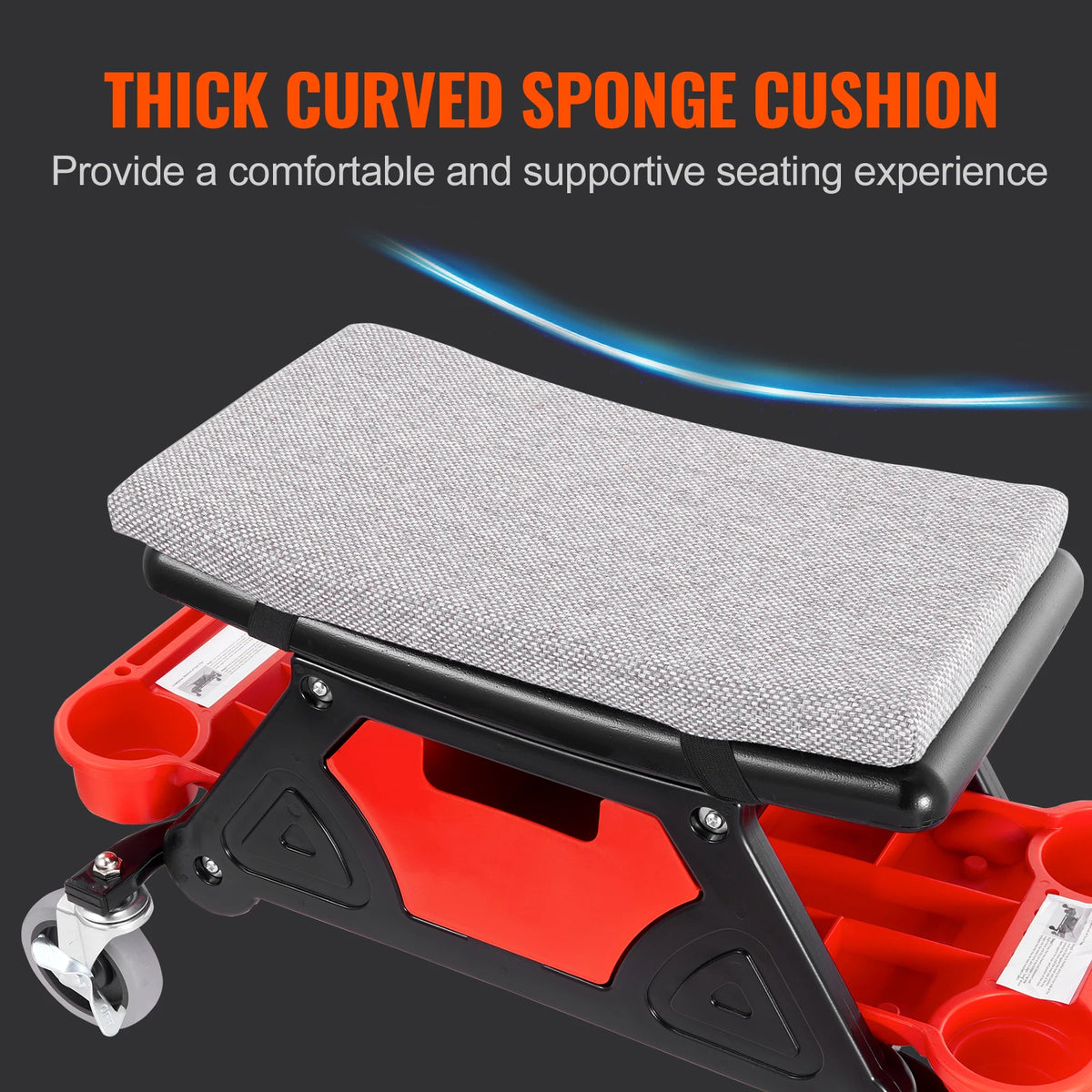 SucceBuy Rolling Mechanic Seat With Tool Storage