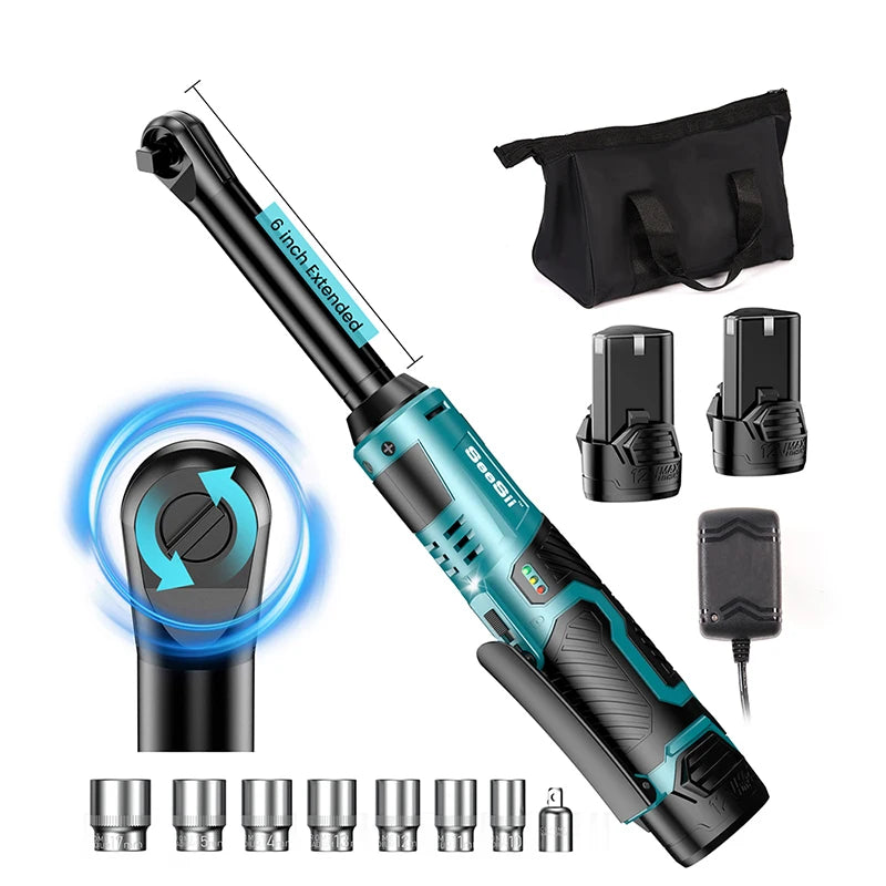 Seesii Cordless Extended Electric Ratchet Wrench