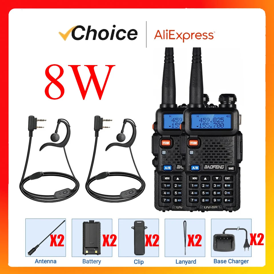 BAOFENG Dual Band Long Range Walkie Talkie