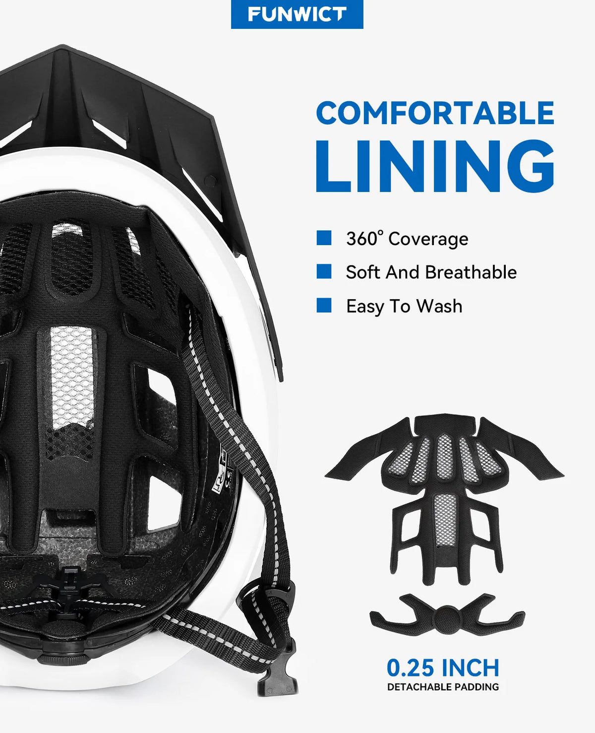 FUNWICT Cycling Helmet With Goggles And Rear Light
