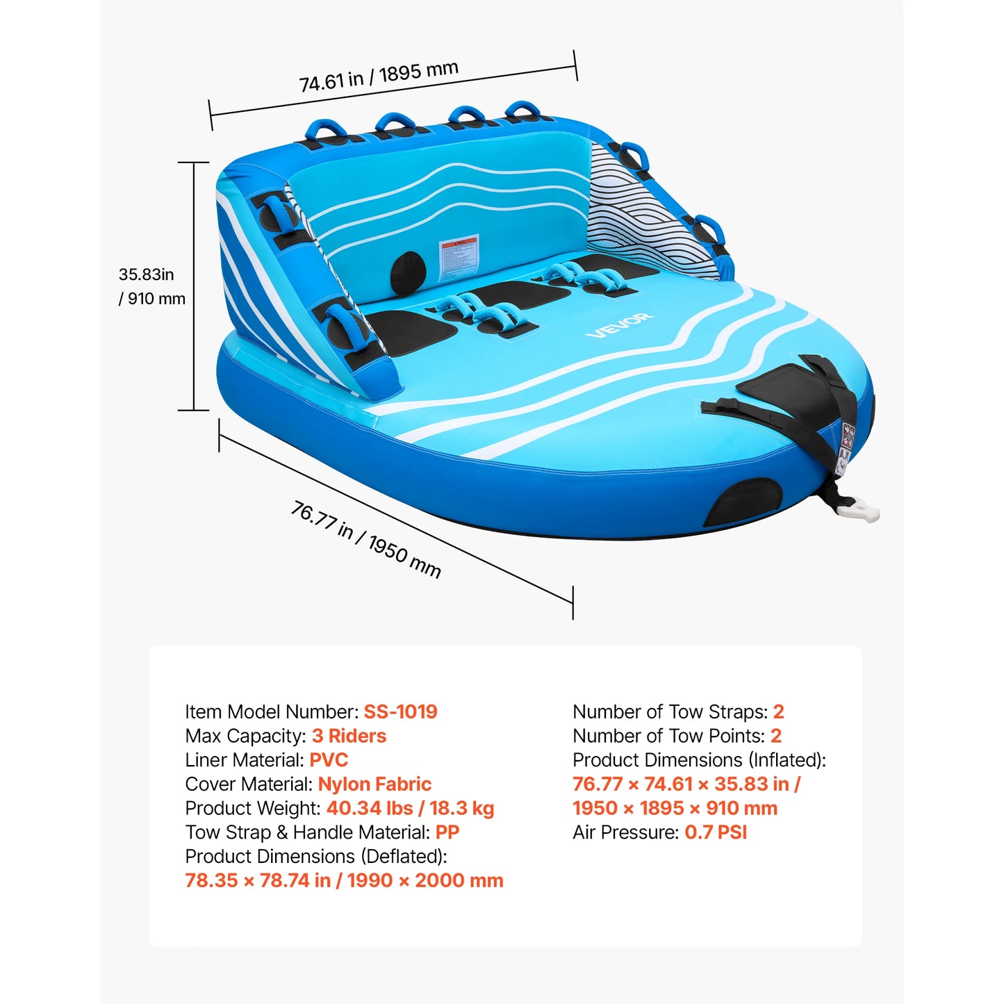 SucceBuy Towable Tubes For Boating Water Sports