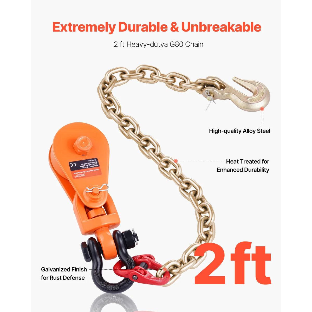 SucceBuy G80 Chain Snatch Block Pulley Towing Recovery Kit