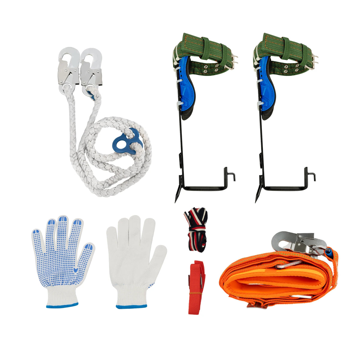 Tree Climbing Tool Arborist Spikes Kit 220lbs Load with Safety Harness Rope Foot Straps for Logging Hunting Fruit Picking Rescue