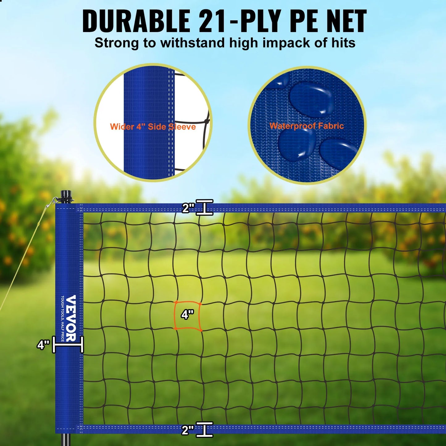 Adjustable Outdoor Volleyball Net System With Pump