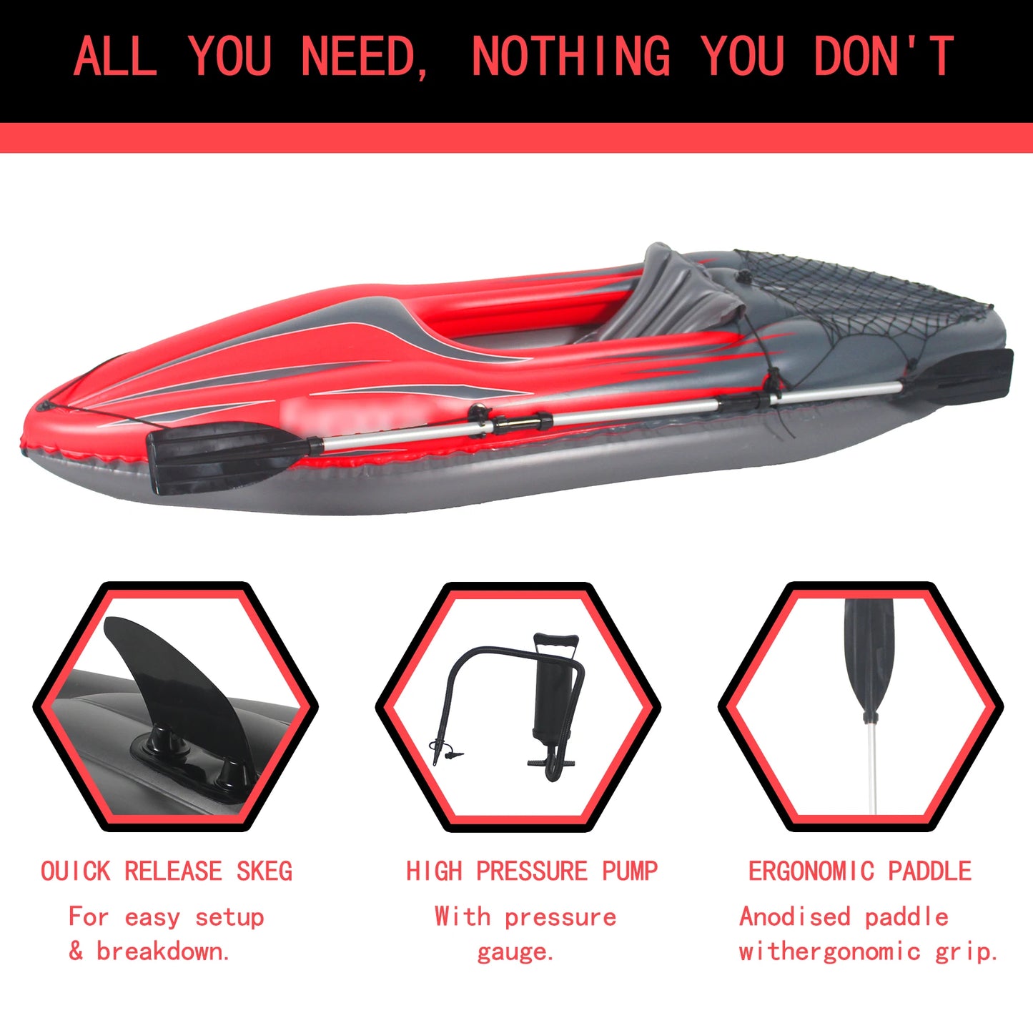 HHSJZWCY Inflatable Fishing Kayak With Paddles Bag