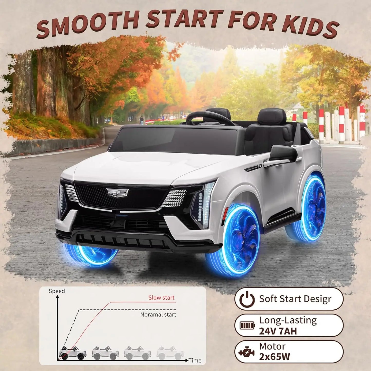 24V Electric Ride On Car With Led Lights