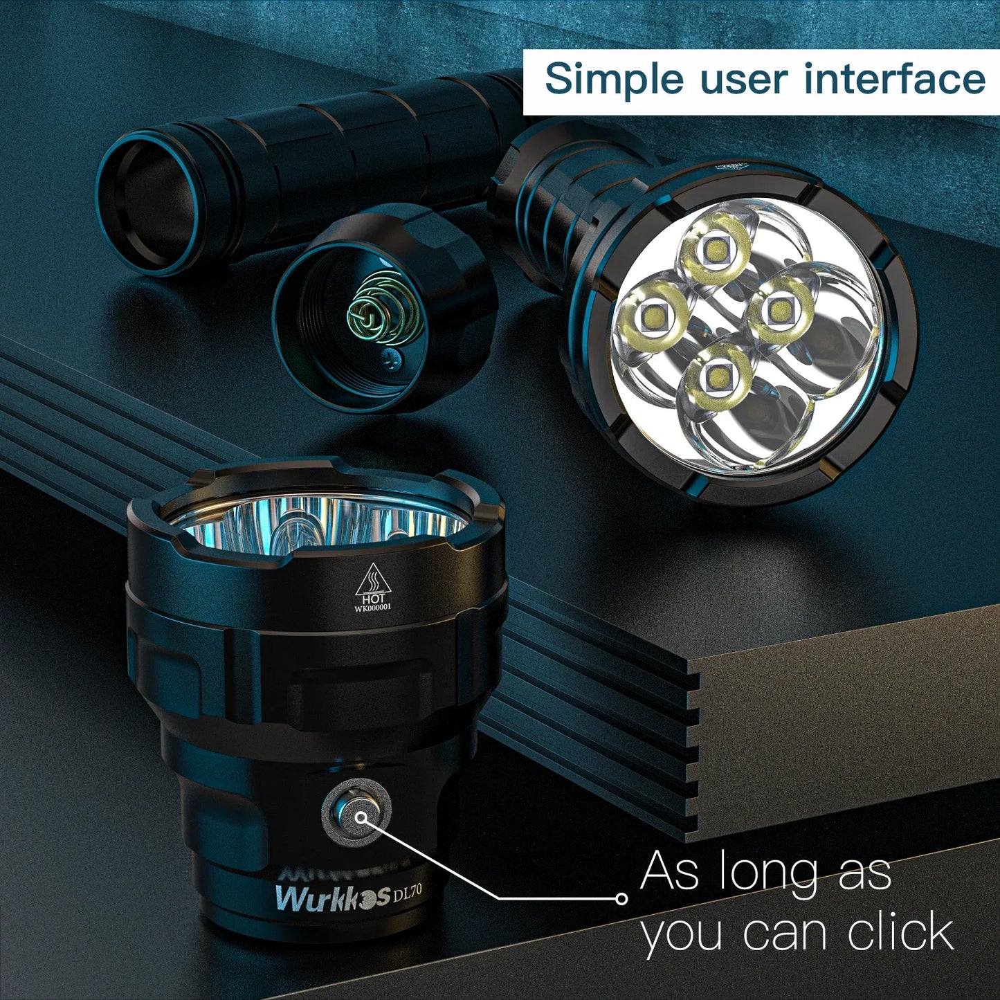 Wurkkos DL70 Rechargeable Underwater Diving Flashlight