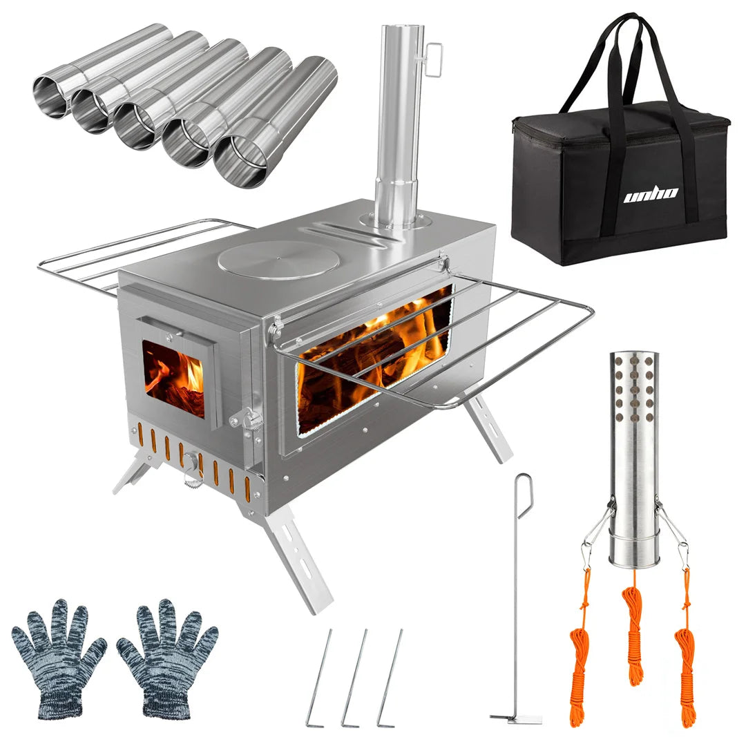 Portable Stainless Steel Hot Tent Wood Burning Stove