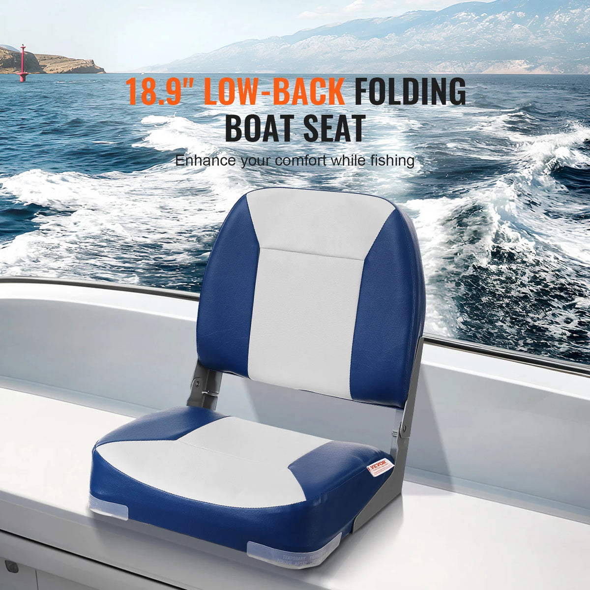 SucceBuy Folding Boat Seat With Thick Comfort Cushion