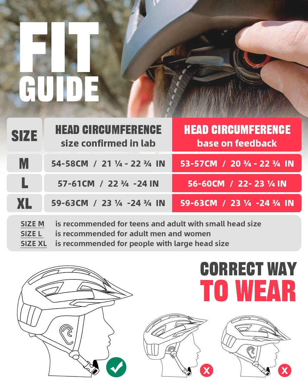 VICTGOAL Mountain Bike Helmet With Goggles And USB Light