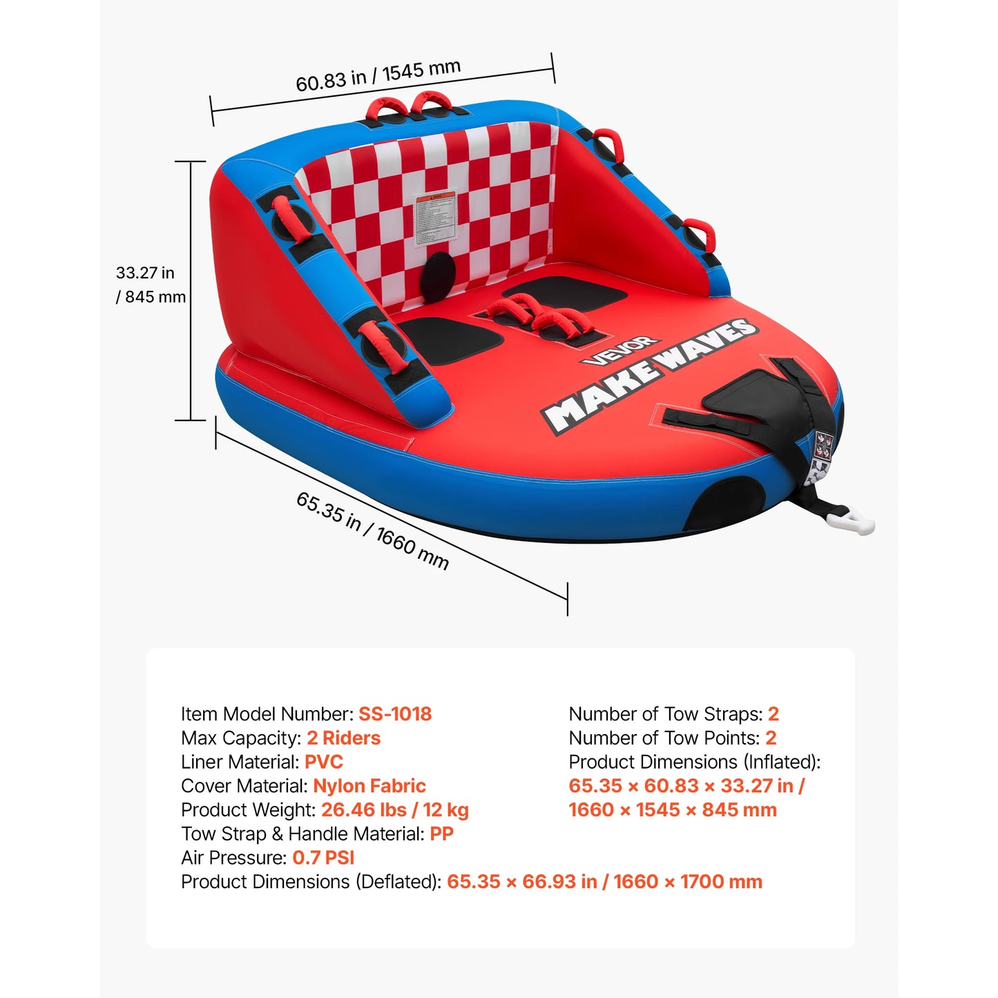 SucceBuy Towable Tubes For Boating Water Sports