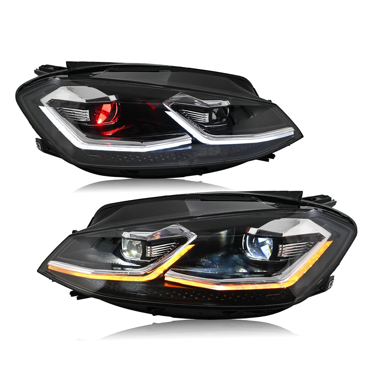 LED Headlamp Assemblies with Projector Compatible with the 2015-2017、2018–2021 Golf MK7/7.5 HeadLight