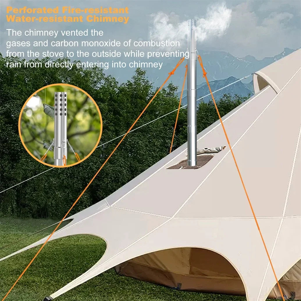 Portable Stainless Steel Hot Tent Wood Burning Stove