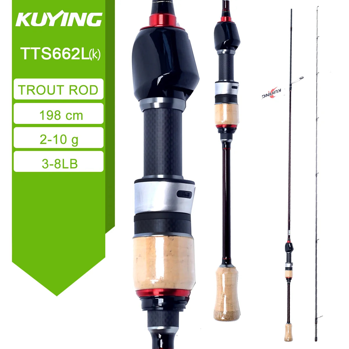 Kuying Teton Carbon Fishing Rod for Spinning and Casting