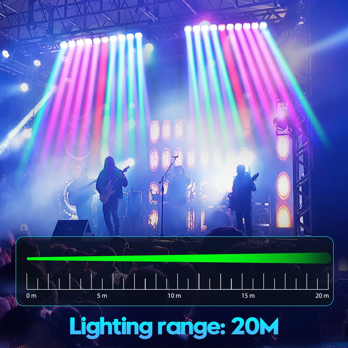 Fieryzeal 2PCS 250W Swing Dot Beam Wall Washer Light DMX512 25x10W RGBW 4IN1 LED Stage Light Wall Wash Bar for DJ Disco Club