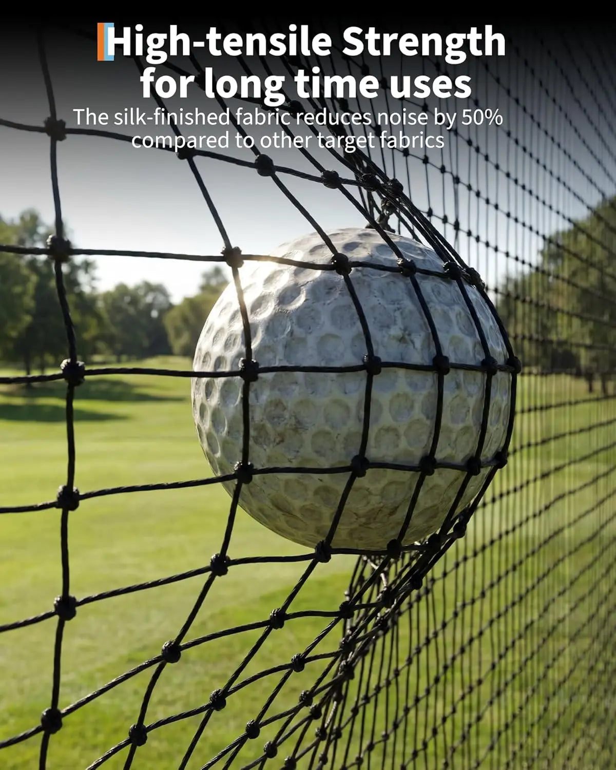 Black Golf Hitting Practice Net with Aiming Panel | lightweight foldable frame design, built-in bottom ball storage pocket, fit indoor garage and backyard outdoor swing practice