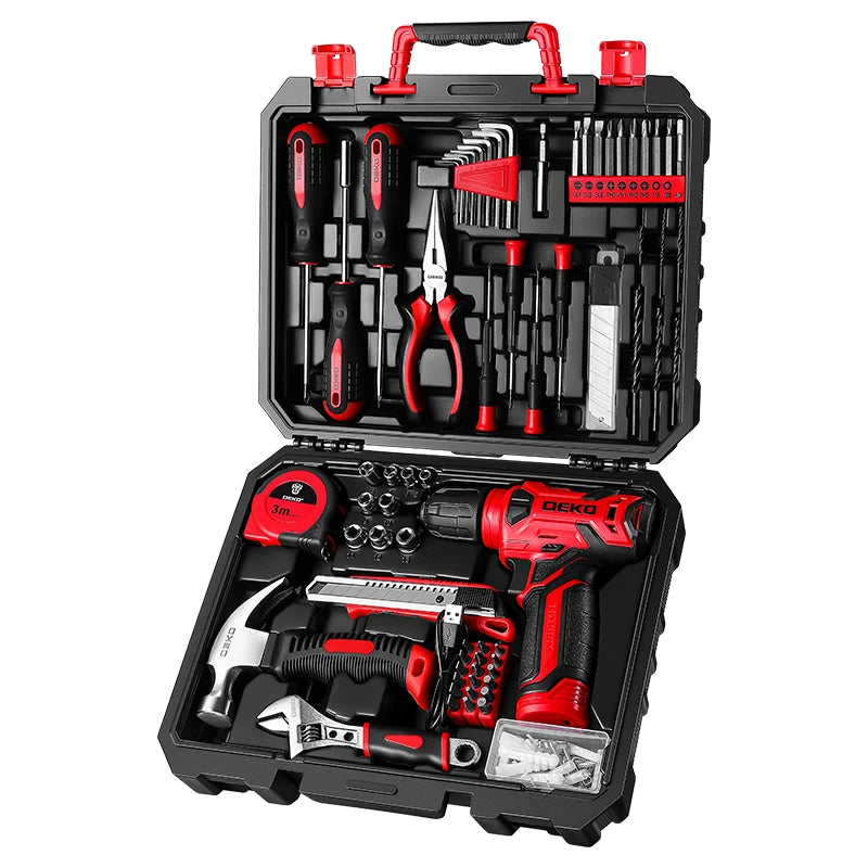 DEKO Cordless Drill and Household Tool Kit