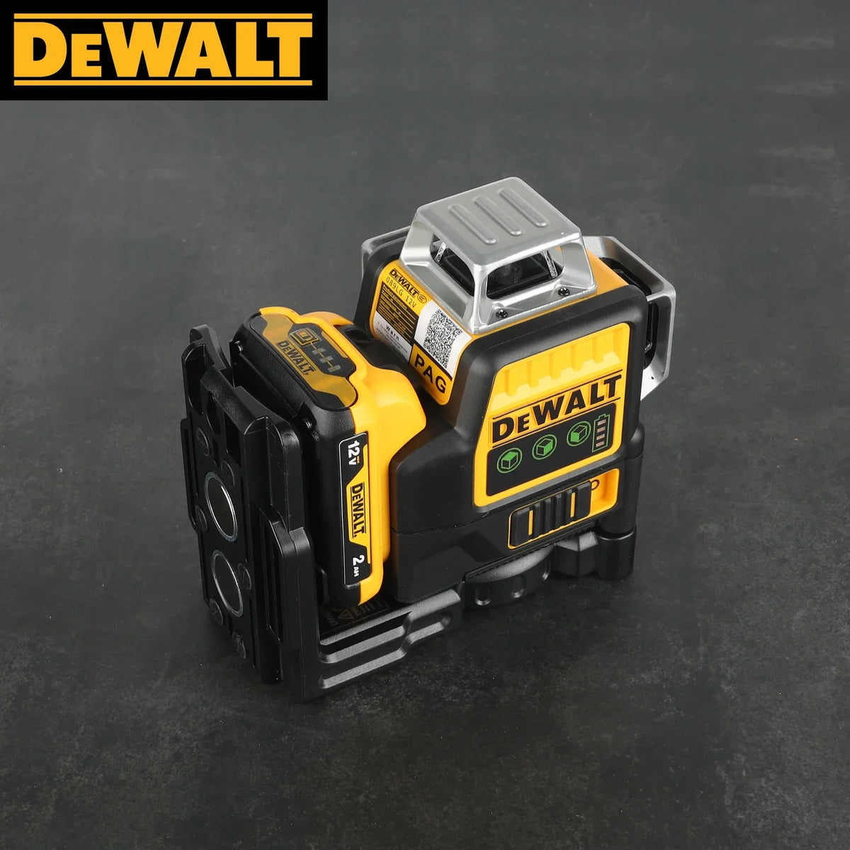 DEWALT DW089LG 12V MAX Green 3x360 Line Laser Level, 3 Sides 360° Horizontal Vertical Beams Self-Leveling for Indoor Outdoor Layout