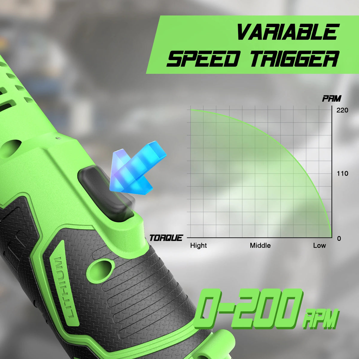 TaskStar Cordless Brushless Ratchet Wrench with LED Light