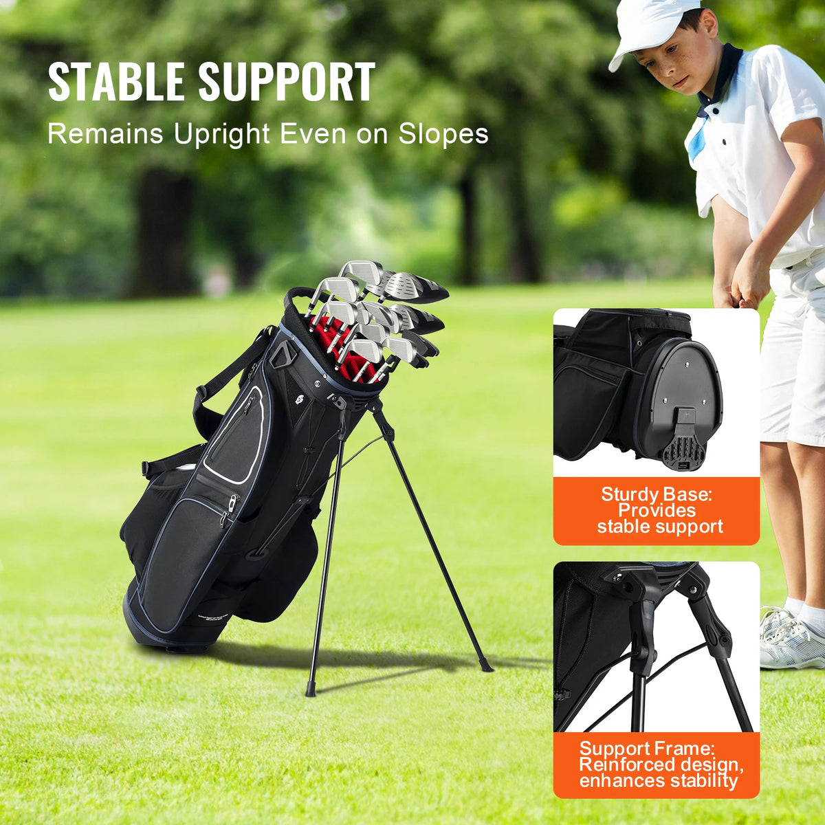 SucceBuy Golf Cart Bag with 14 Way Organizer Divider Top Pockets Premium Cart Bag Durable Golf Bags with Handles & Dust Cover