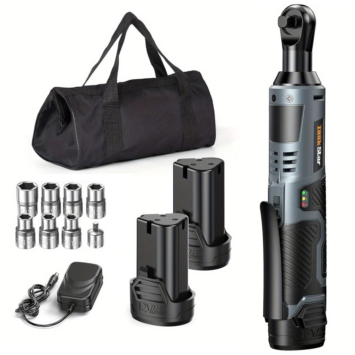 TaskStar Cordless Electric Ratchet Wrench Kit
