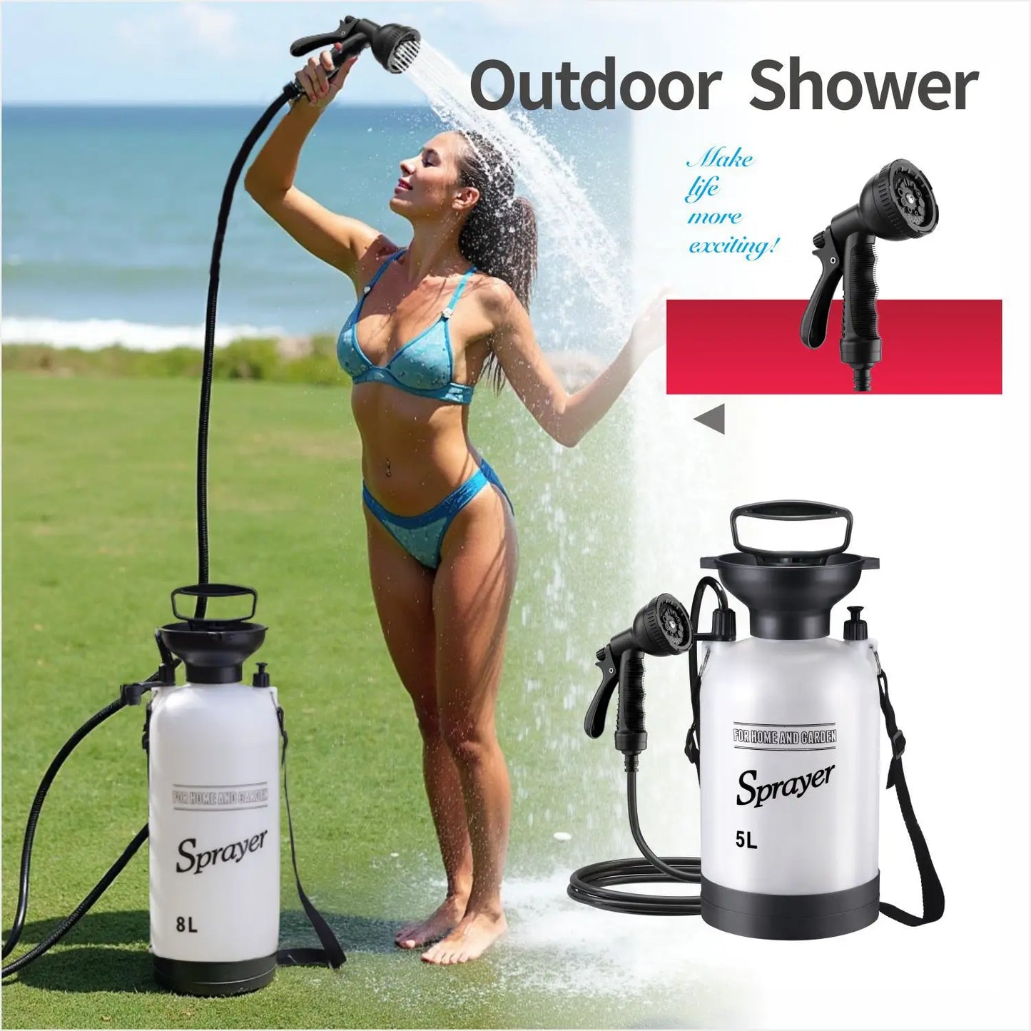 Outdoor Camping Portable Shower Rinse Kit