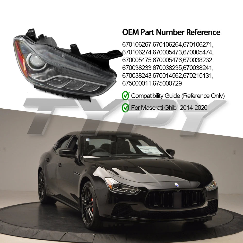 TYPY 2 PCS Car Accessories Car lights For Maserati Ghibli Headlights 2014-2019 Upgraded 2023 LED Headlamps Dynamic Turn Signal Lamp Brake DRL
