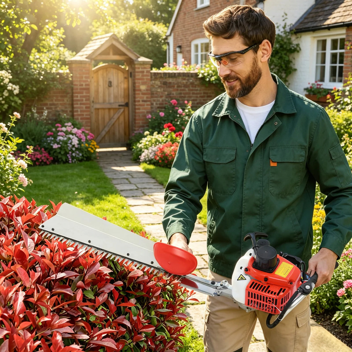 27.56in Single Edge Hedge Trimmer 0.65kW 7500rpm Cordless Garden Bush Trimmer Tool for Yard Garden Landscaping