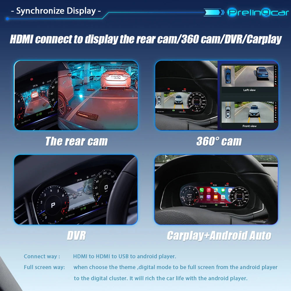 Speedometer Linux Lcd Digitaal Dashboard For VW Golf 7 7.5 MK7 7.5  2013 14 15 16 17 18 19 20  Years Cluster Auto Radio Instrument Paneel Cockpit