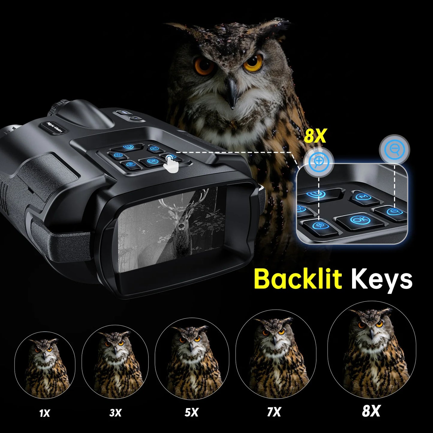 DIYIMIN Night Vision Binoculars 8X Digital Zoom