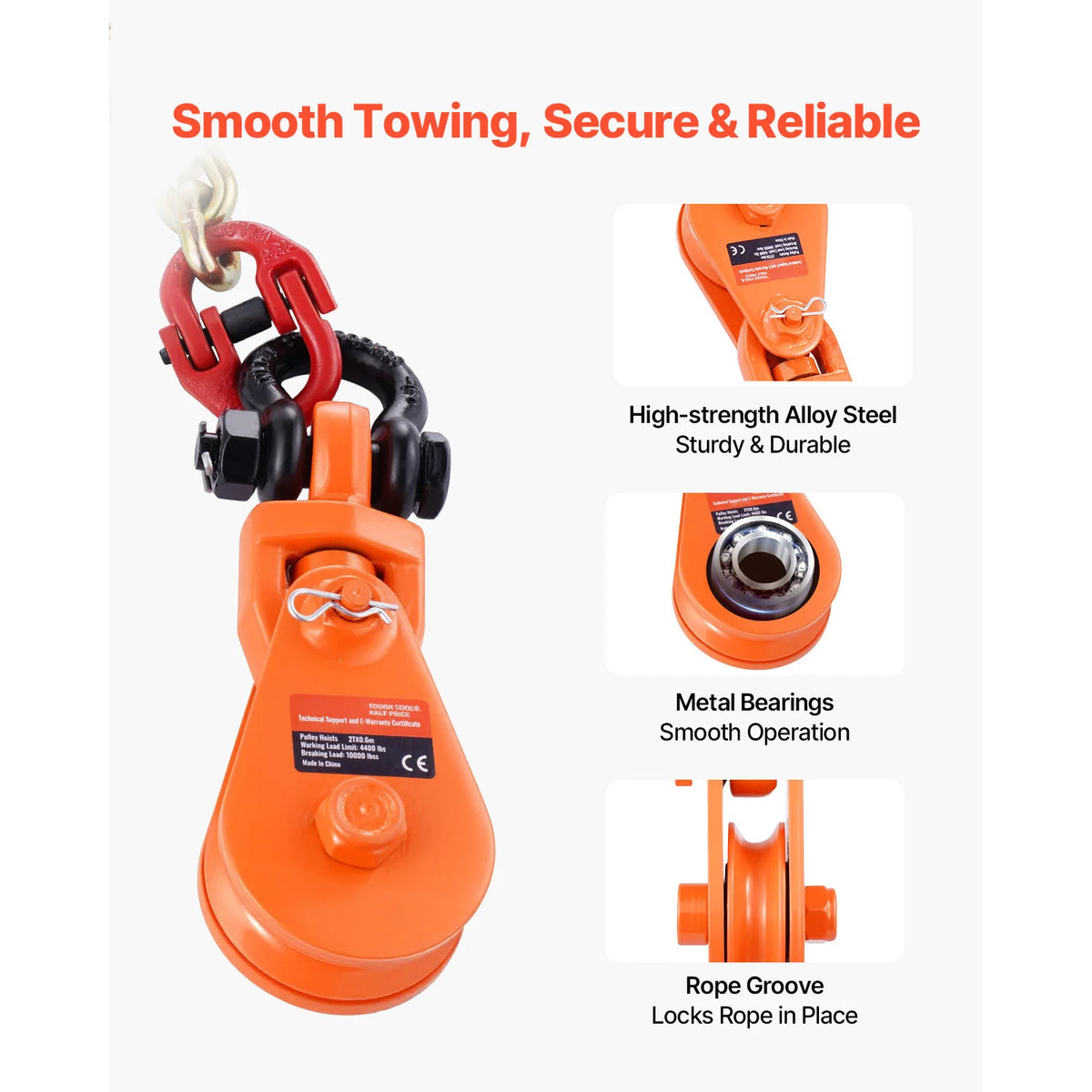 SucceBuy G80 Chain Snatch Block Pulley Towing Recovery Kit