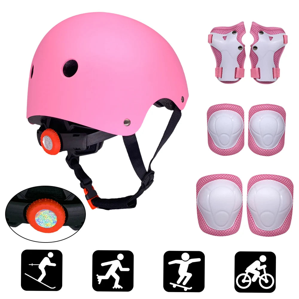 Kids Helmet Knee Elbow And Wrist Protective Gear