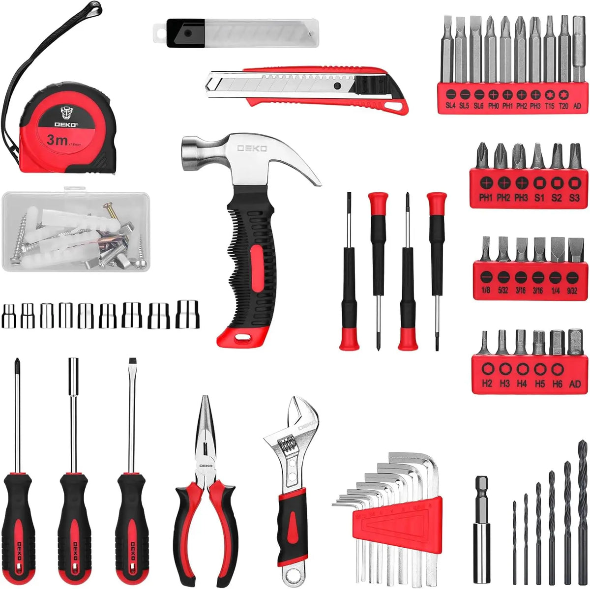 DEKO Cordless Drill and Household Tool Kit